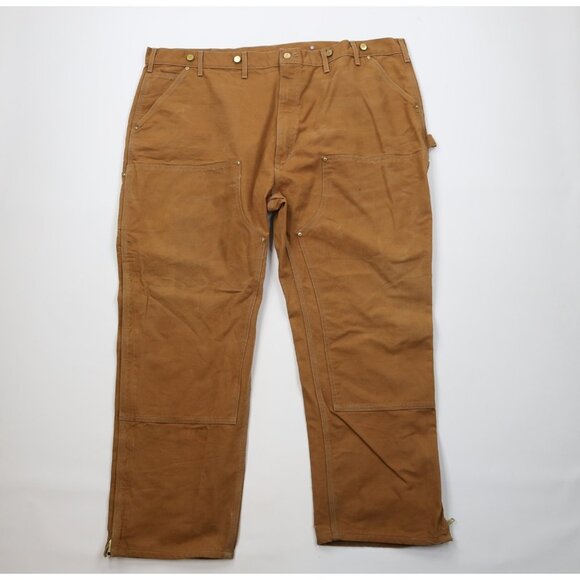 Carhartt Other - Vintage Y2K Carhartt Mens 50x30 Double Knee Canvas Wide Leg Pants Duck Brown USA